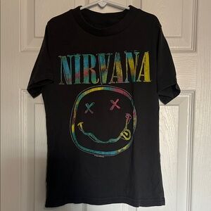 NIRVANA Multicolor Logo Black Tee